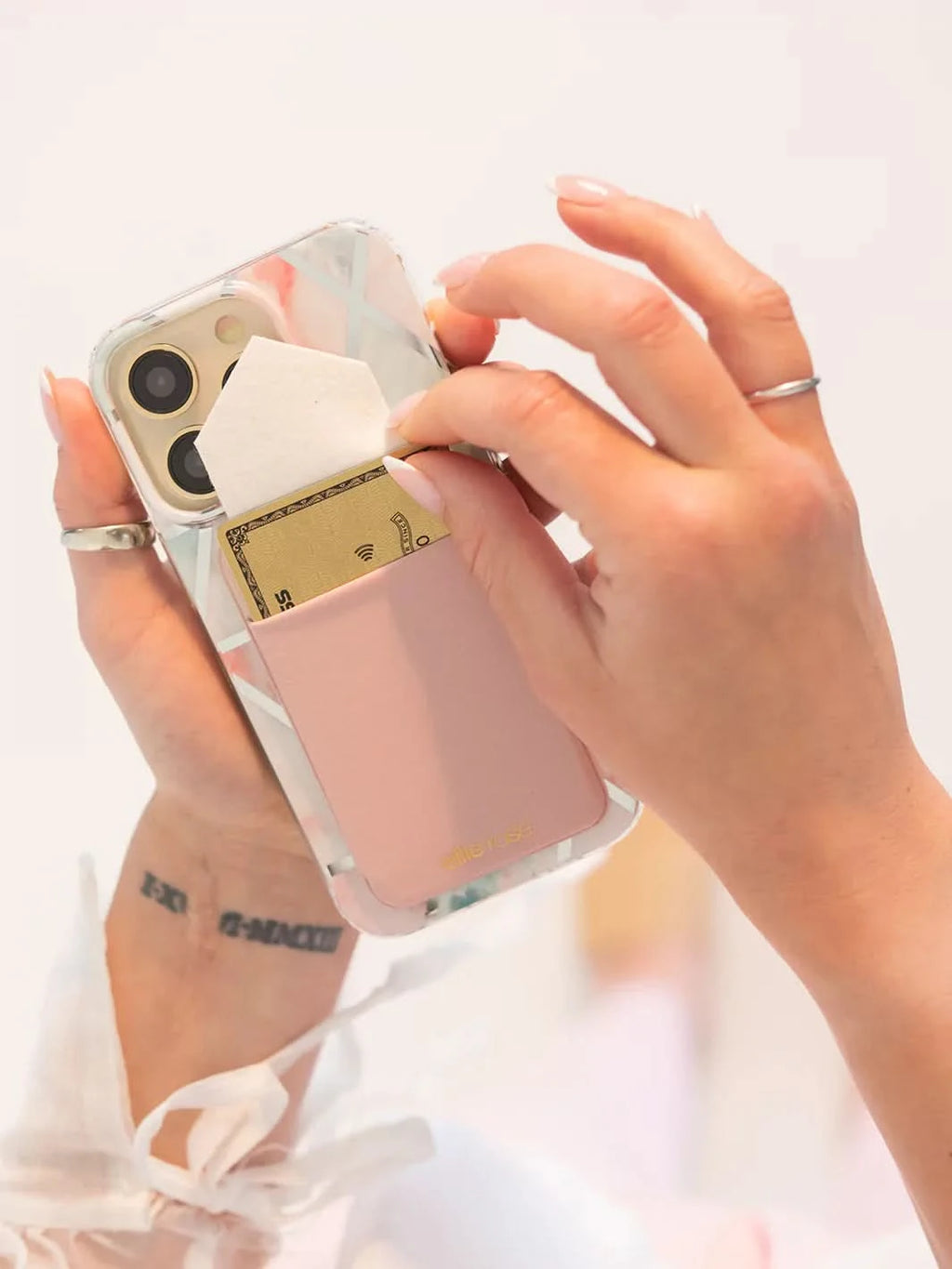 Stick-On Phone Pocket (Blush) - Clear Quartz Market