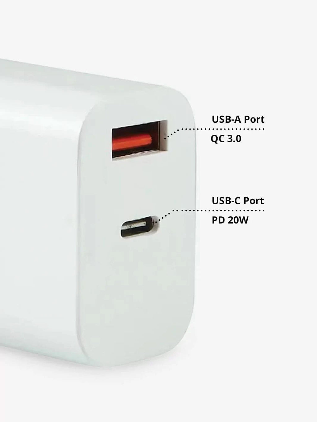 Dual Port USB-C + USB-A Wall Charger - Clear Quartz Market