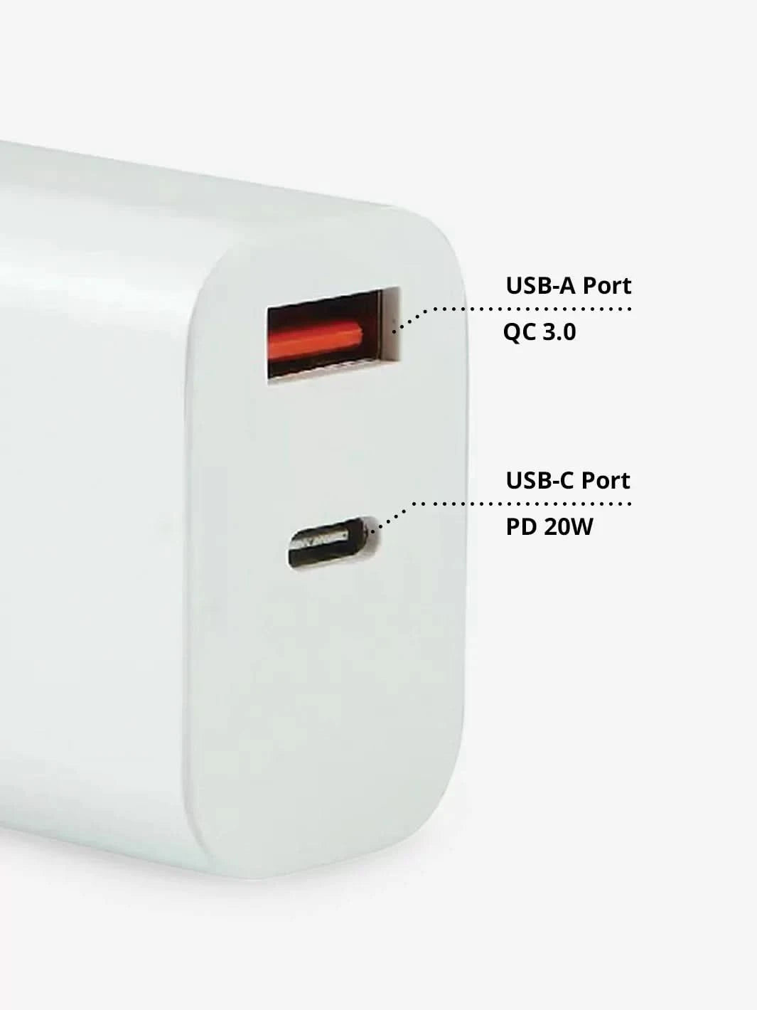 Dual Port USB-C + USB-A Wall Charger - Clear Quartz Market