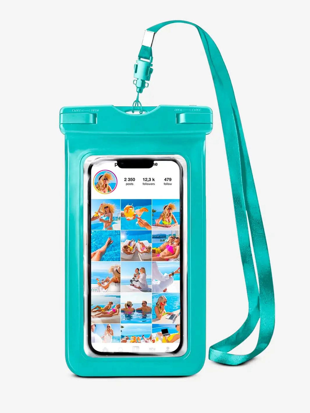 Waterproof Phone Bag - Aqua - Clear Quartz Market