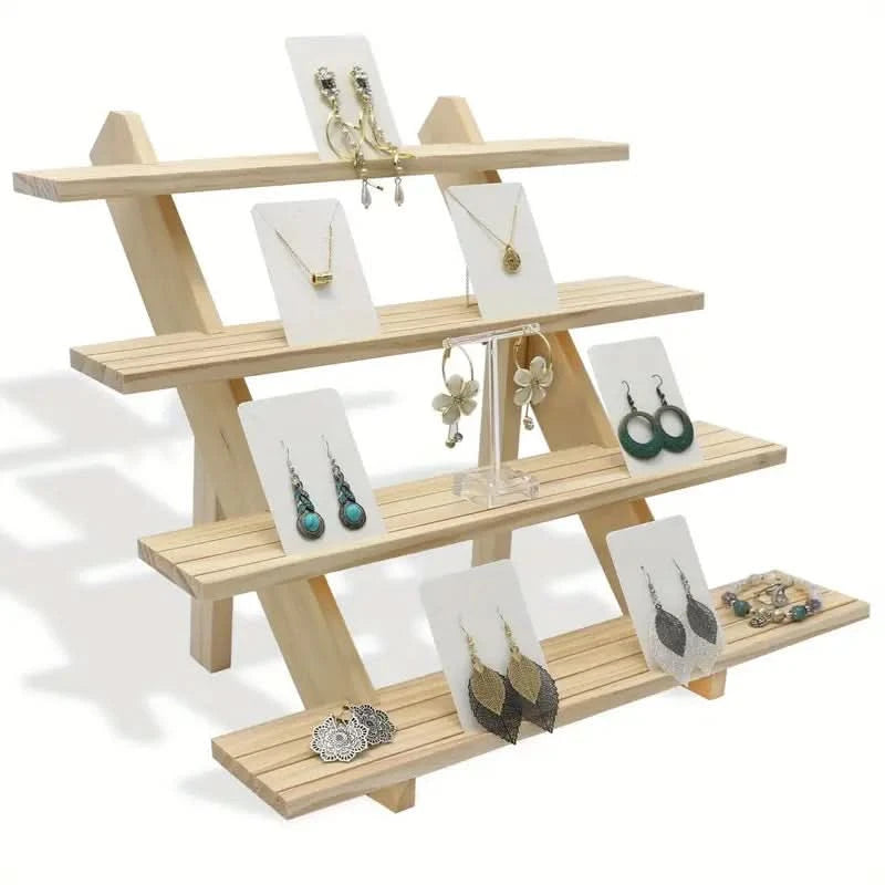 Add a touch of elegance with this handcrafted wooden riser shelf - Clear Quartz Market