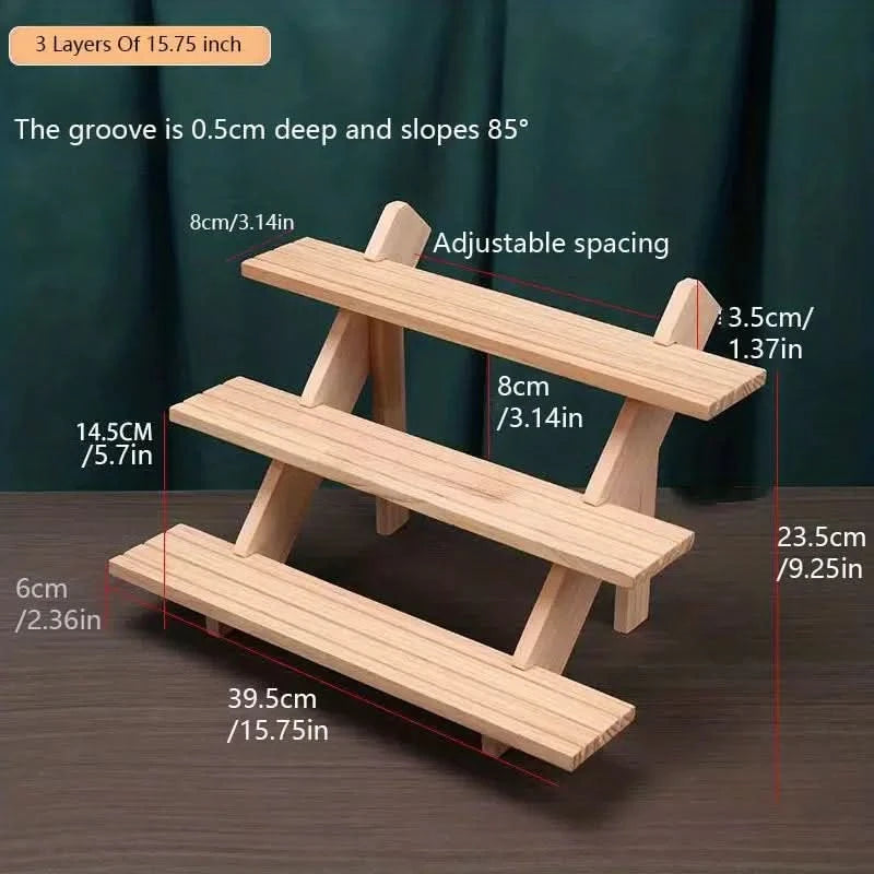 Add a touch of elegance with this handcrafted wooden riser shelf - Clear Quartz Market