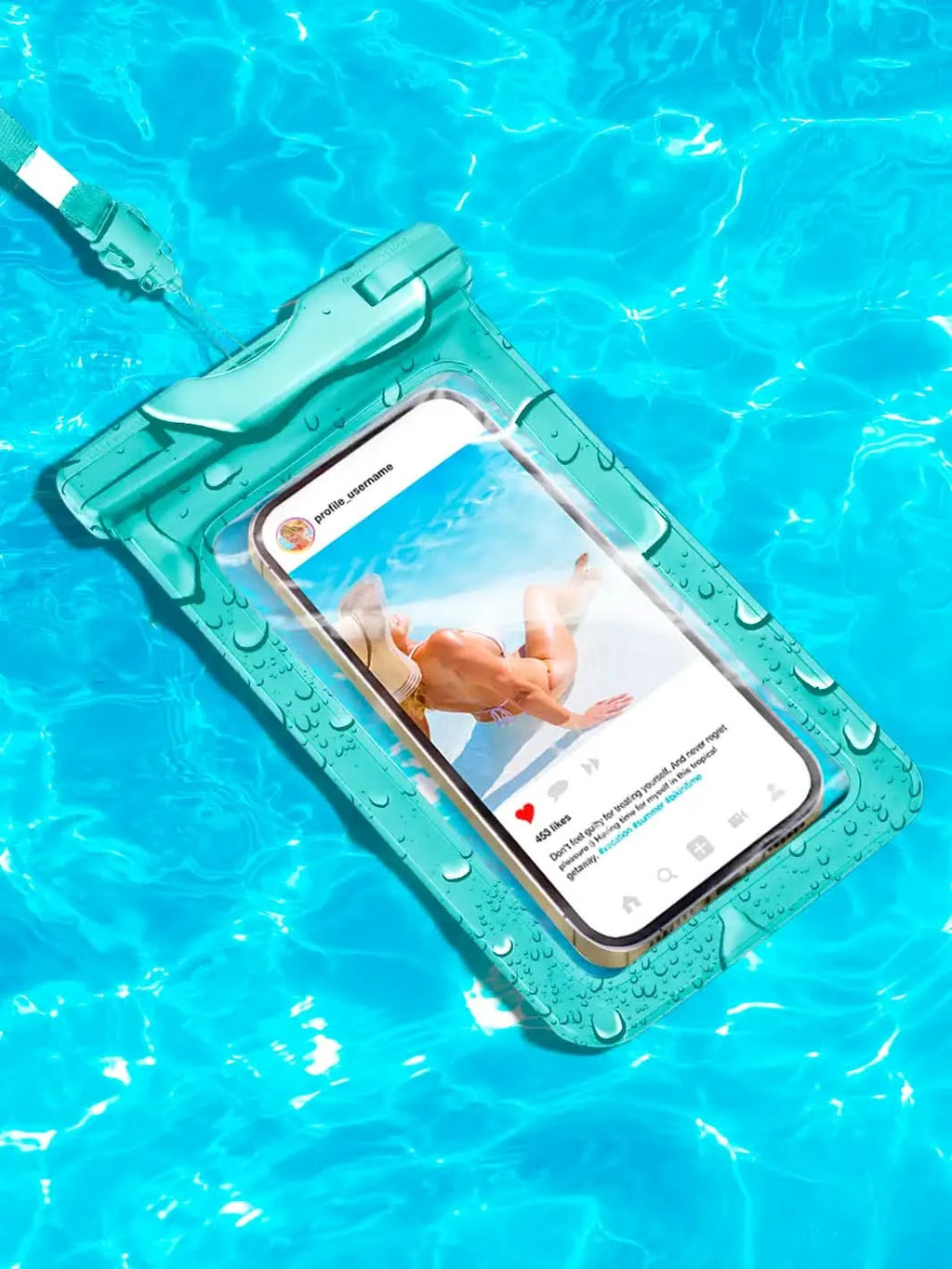 Waterproof Phone Bag - Aqua - Clear Quartz Market