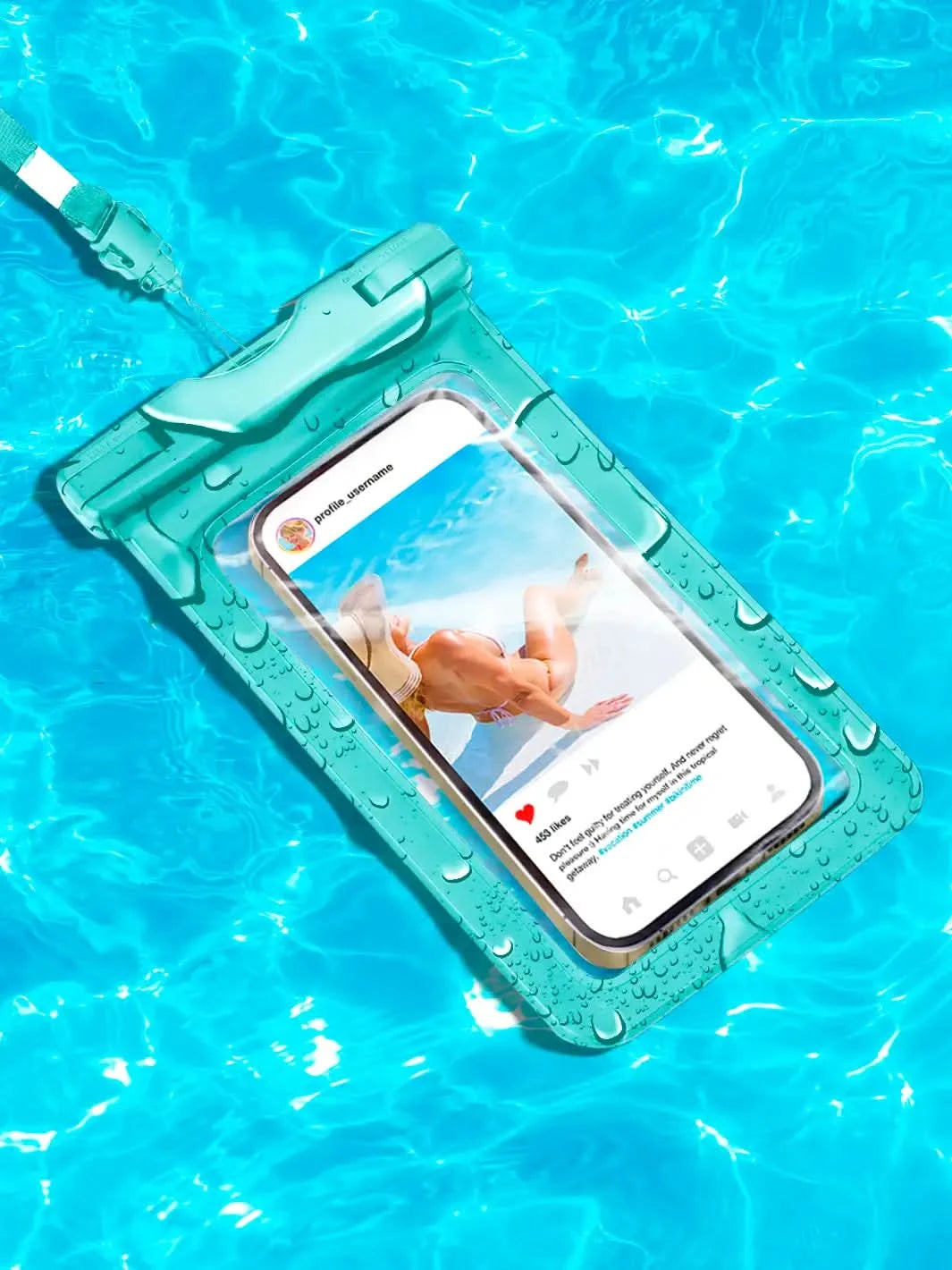 Waterproof Phone Bag - Aqua - Clear Quartz Market