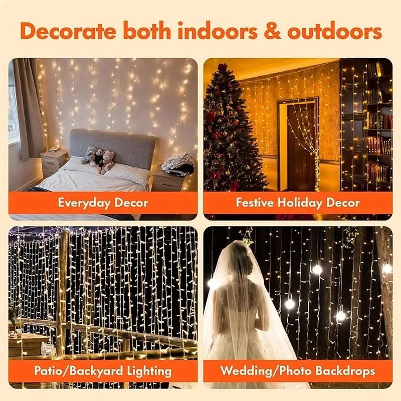 NNEOBA 3M LED Curtain String Lights Fairy Decoration