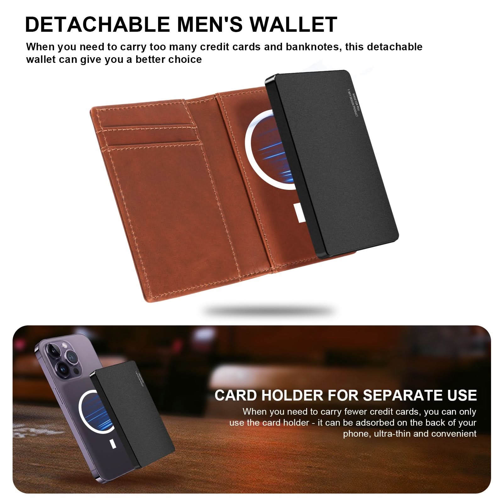 TOYFID Aluminum Alloy Wallet With Genuine Leather Cover Men's Billfolds - Clear Quartz Market