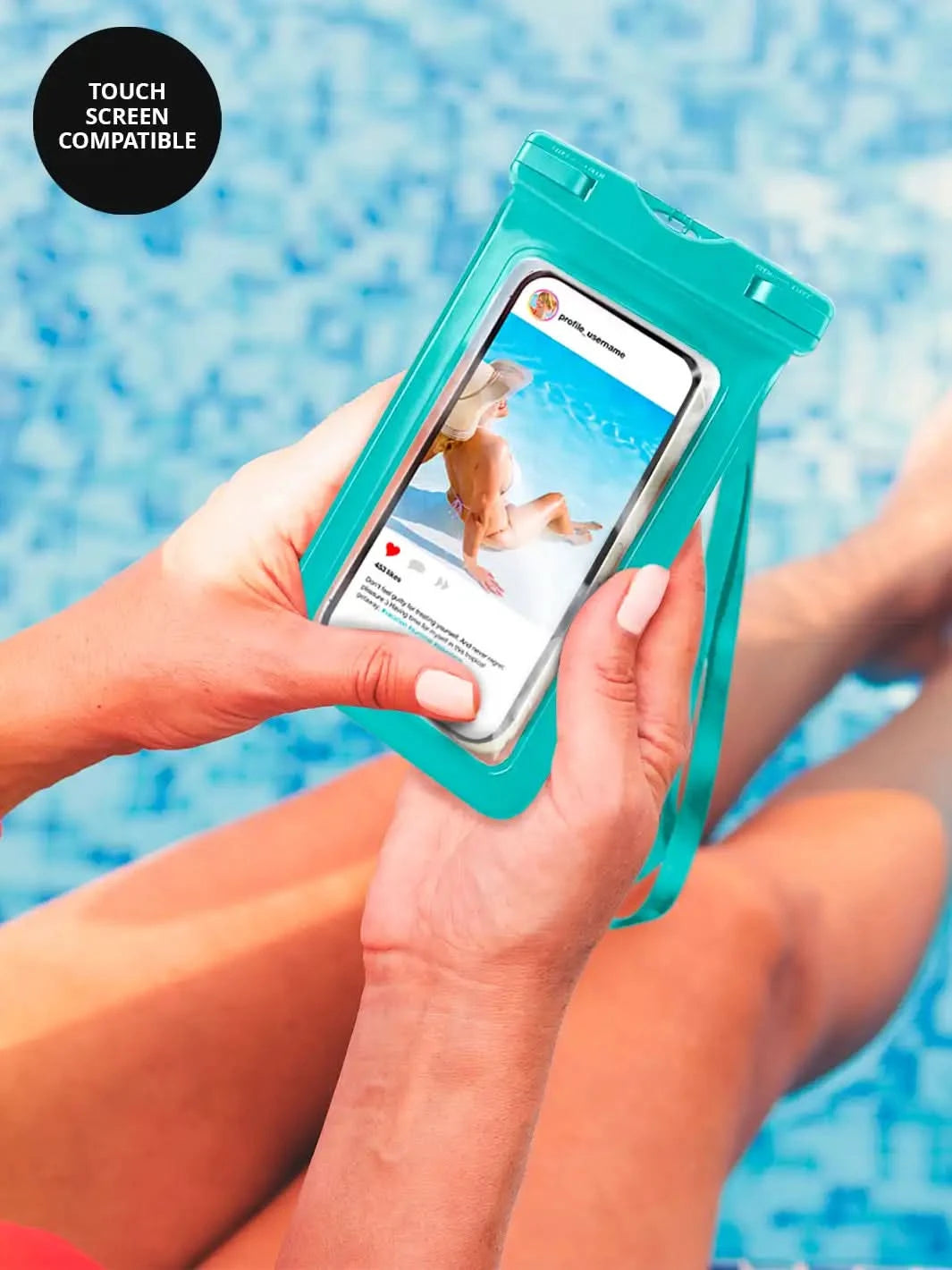 Waterproof Phone Bag - Aqua - Clear Quartz Market