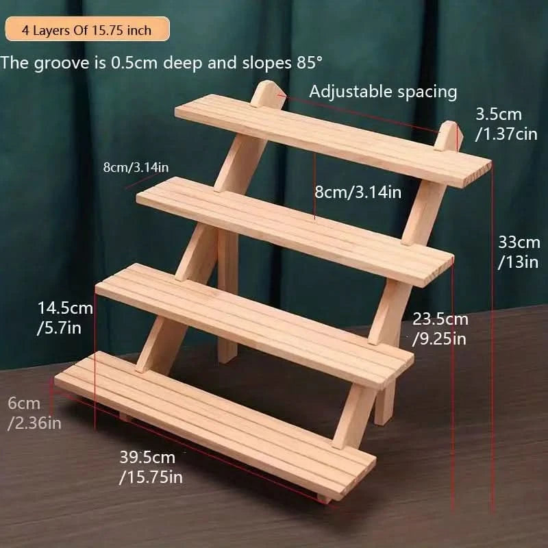 Add a touch of elegance with this handcrafted wooden riser shelf - Clear Quartz Market