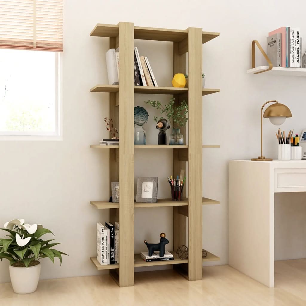 NNEVL Book Cabinet/Room Divider Sonoma Oak 80x30x160 cm Engineered Wood