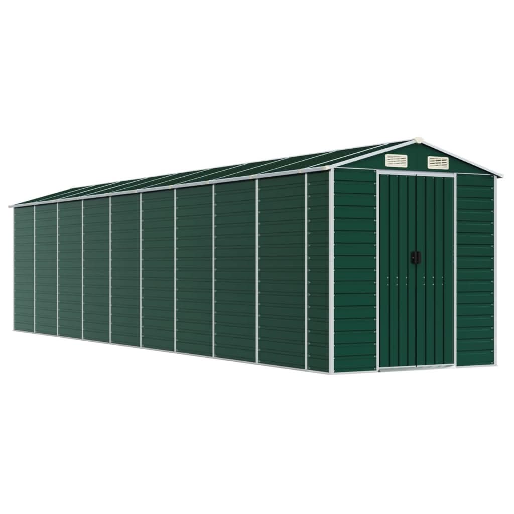 NNEVL Garden Shed Green 191x810x198 cm Galvanised Steel
