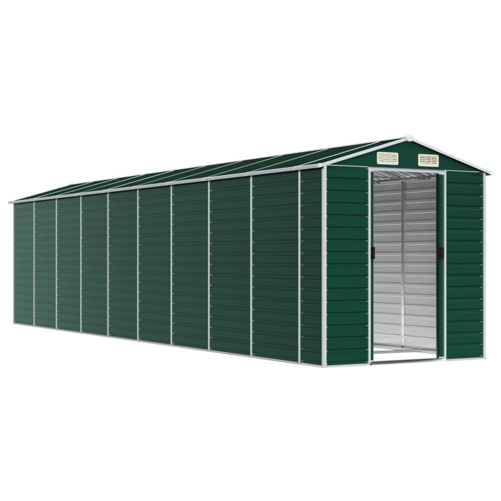 NNEVL Garden Shed Green 191x810x198 cm Galvanised Steel