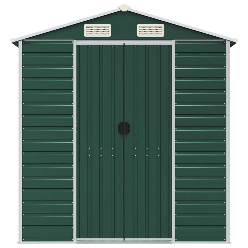 NNEVL Garden Shed Green 191x810x198 cm Galvanised Steel