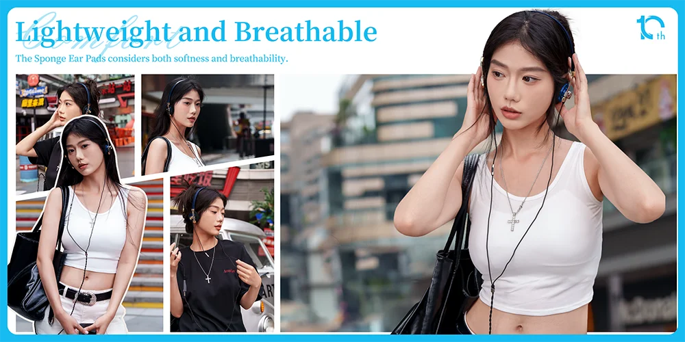 ROSESELSA Distant Mountain 10th Anniversary Edition 40mm DD HIFI On-Ear Headphone Outdoor Classic Retro Headset with RZ-200m DAC