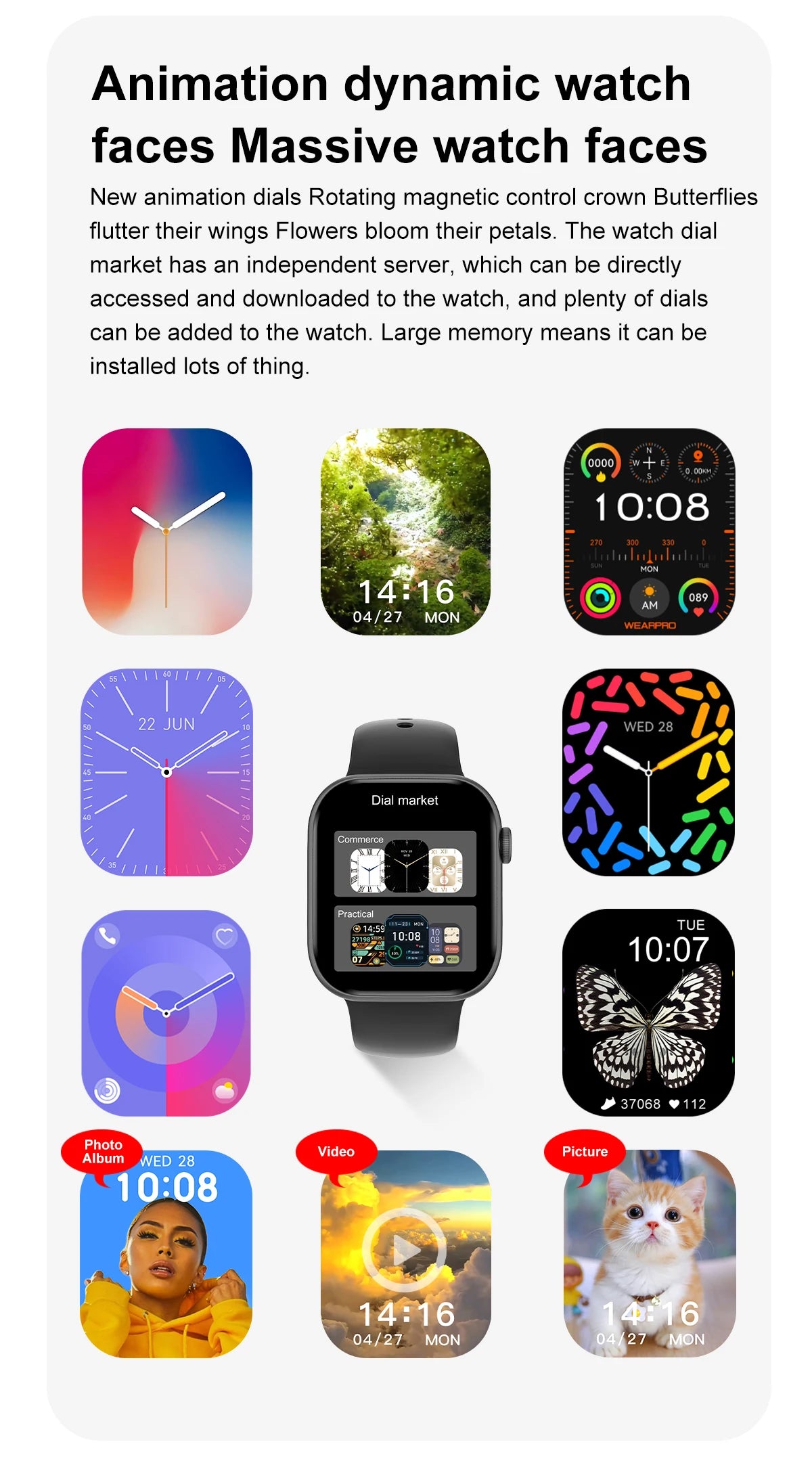 DT Watch Smart Watch X Series 10 AMOLED 46mm 4GB ROM TWS NFC Compass BT Call ChatGPT Sport Smartwatch Men Women For Android Ios