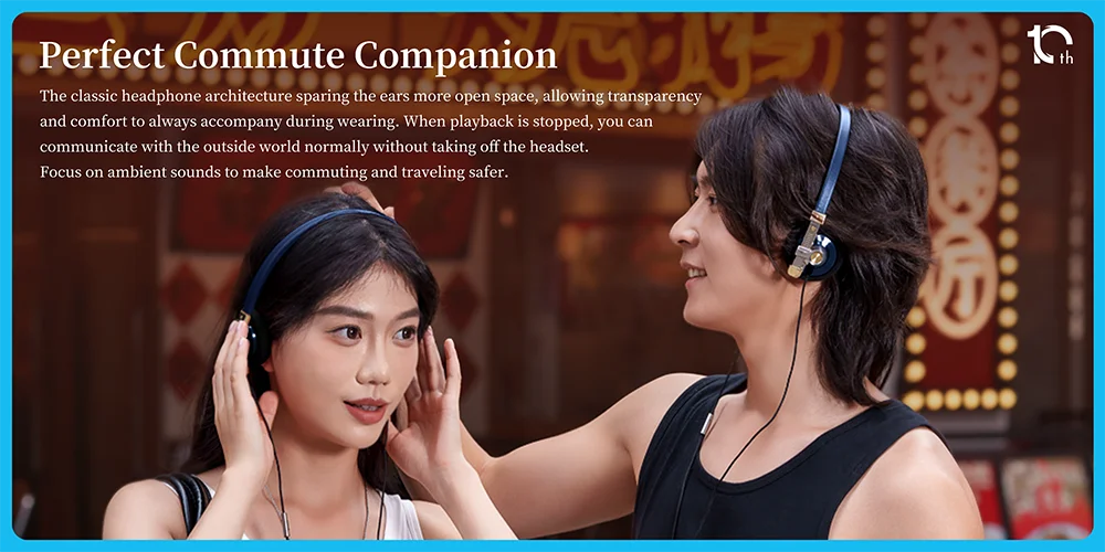 ROSESELSA Distant Mountain 10th Anniversary Edition 40mm DD HIFI On-Ear Headphone Outdoor Classic Retro Headset with RZ-200m DAC
