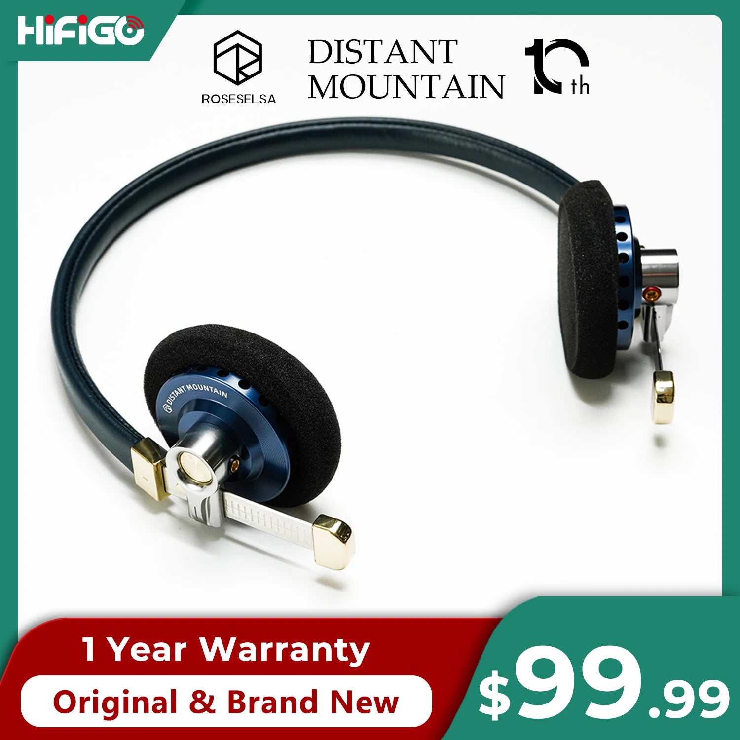 ROSESELSA Distant Mountain 10th Anniversary Edition 40mm DD HIFI On-Ear Headphone Outdoor Classic Retro Headset with RZ-200m DAC