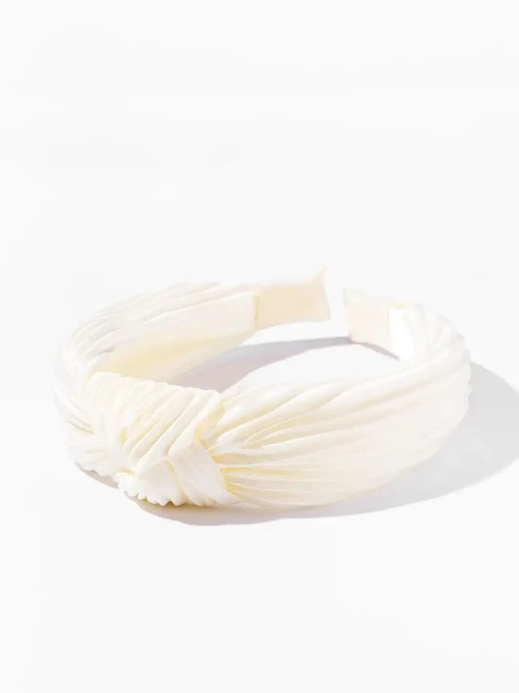 Pleated Twist Headband - Cream - Clear Quartz Market