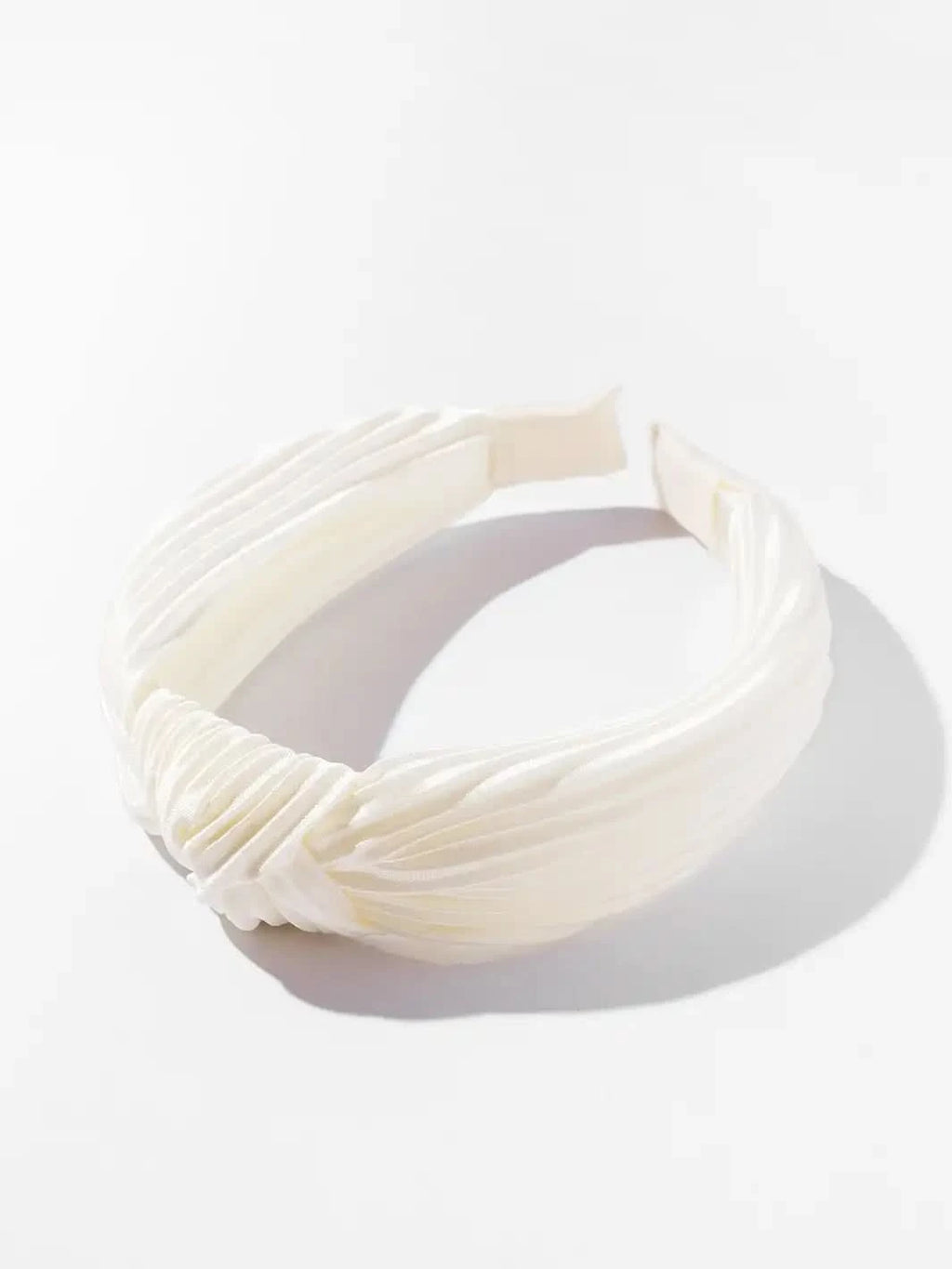 Pleated Twist Headband - Cream - Clear Quartz Market