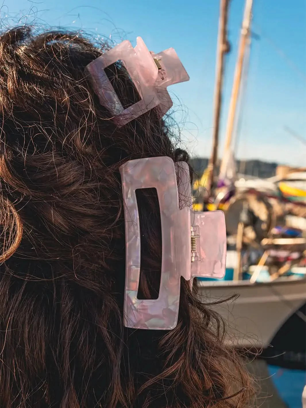 Rose Quartz Claw Clips, Set of 2 - Clear Quartz Market