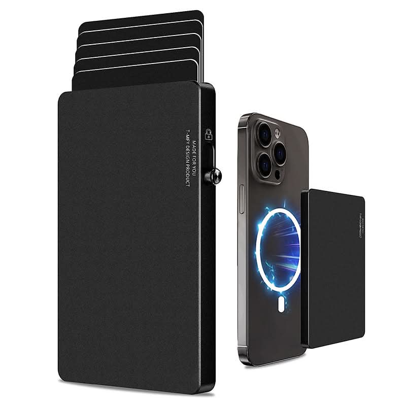 TOYFID All-Aluminum Pop Up Slide Rfid Slim Basic Card personalized wallet for men - Clear Quartz Market