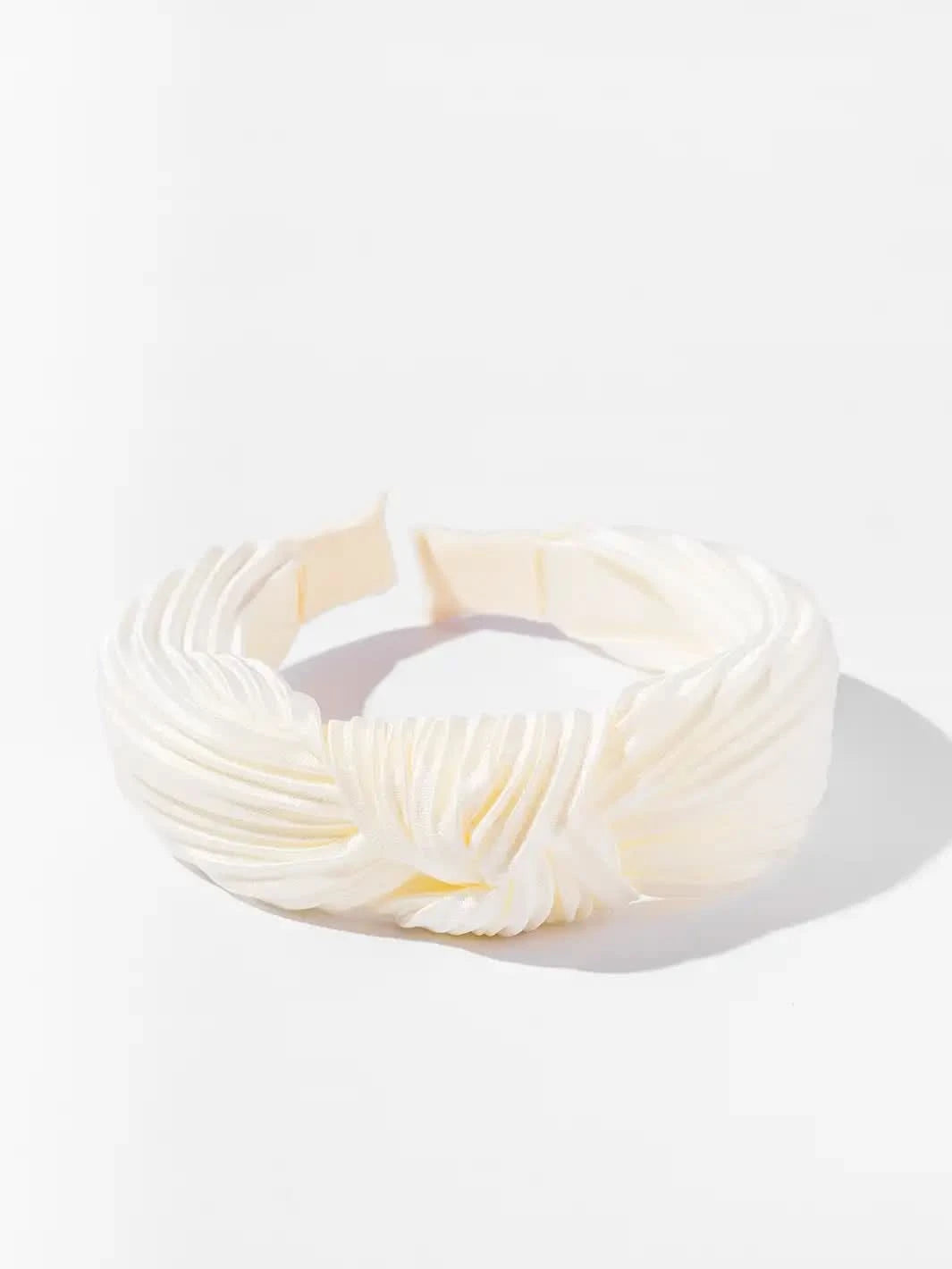 Pleated Twist Headband - Cream - Clear Quartz Market