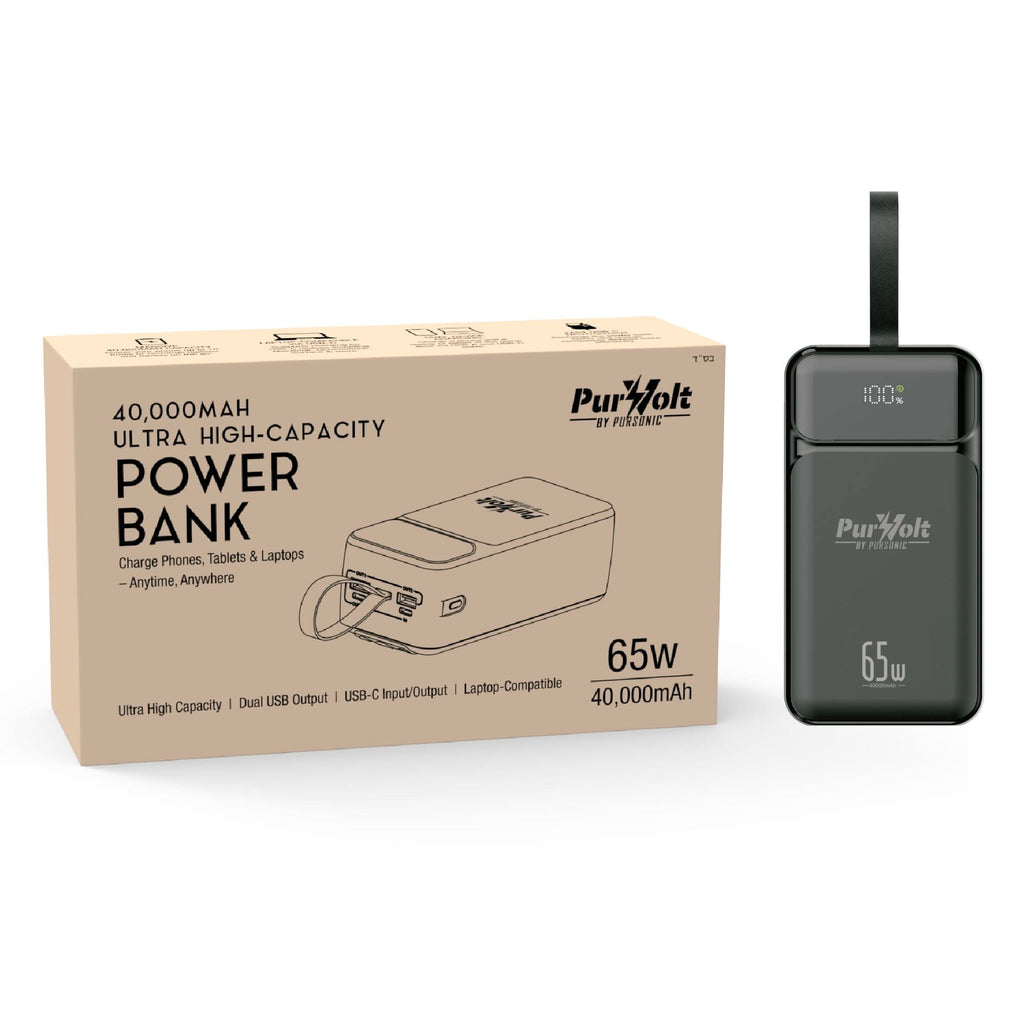 PurVolt 40,000mAh Ultra High-Capacity Power Bank – Powering Laptops, Phones & Beyond - Clear Quartz Market