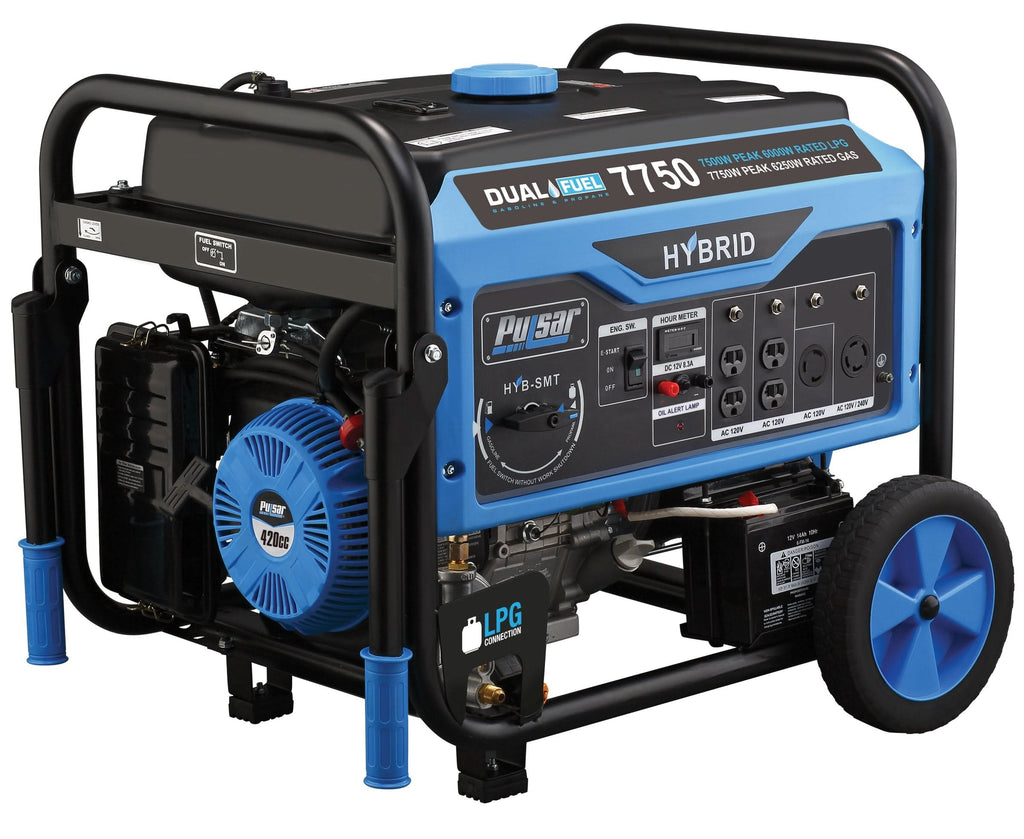 Pulsar 7750/6250 Watt (Gas) 7500/6000 Watt (LP) Dual Fuel Generator PG7750B