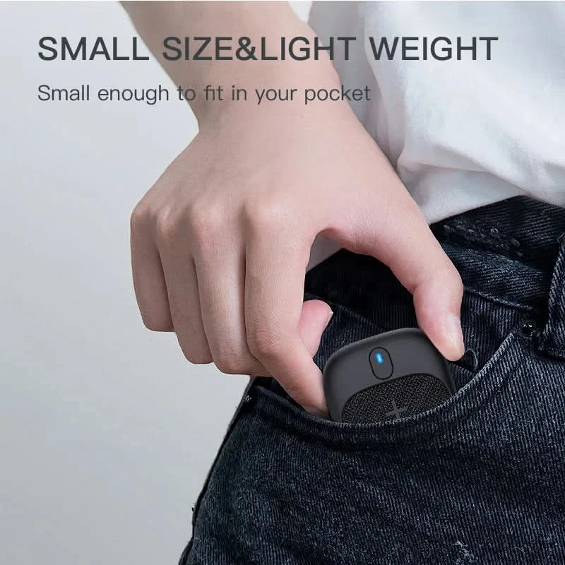 Portable Mini Bluetooth Speaker with Waterproof (Black) - Clear Quartz Market