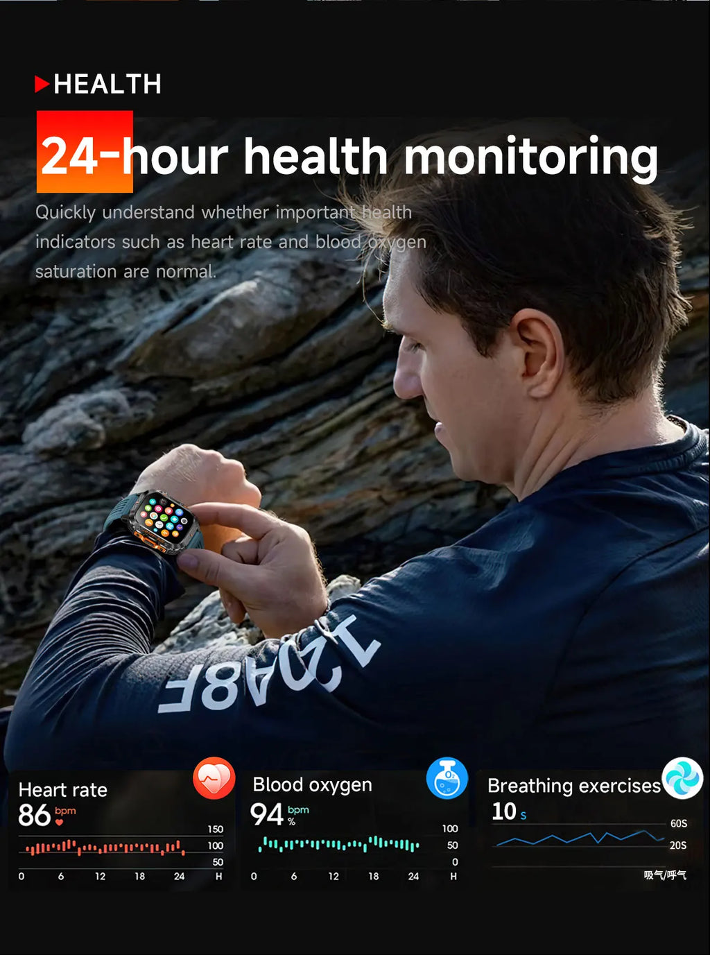 New Military Outdoor Sports GPS Smart Watch Men Built-in GPS Compass 10ATM Waterproof Swim Heart rate Bluetooth Call SmartWatch