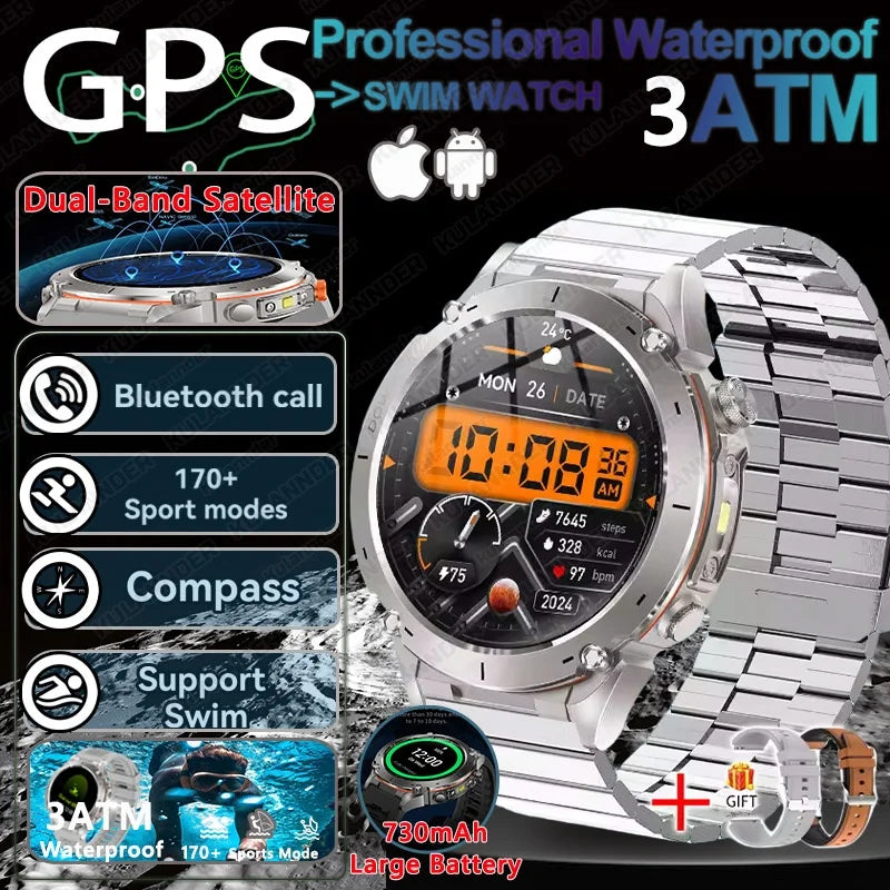 2025 For Huawei Stratos 4 GPS Smartwatch 1.43"AMOLED HD Screen Compass Barometric Altimeter Flashlight Voice Calling Smart Watch