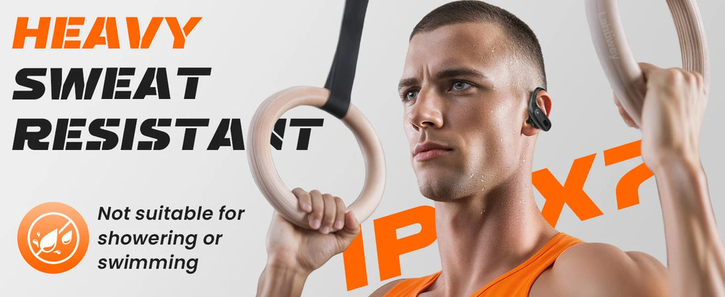 Sports Bluetooth 5.3 Headphones Wireless Earbuds Ear Buds with ENC Noise Canceling Mic LED Power Display IPX7 Waterproof Headset