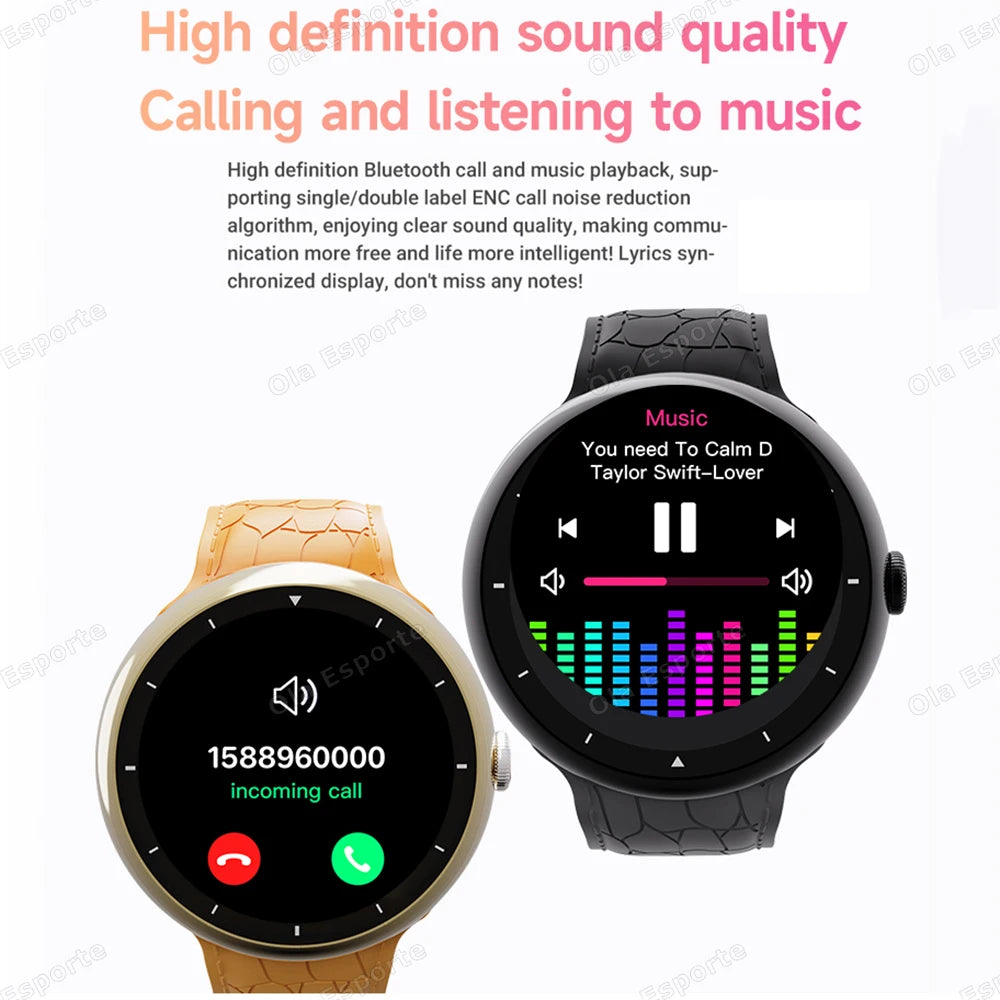 New Smart Watch Women AMOLED Screen Bluetooth Call NFC GPS Tracker Compass Sport Watches Fitness Clock Men Smartwatch Waterproof