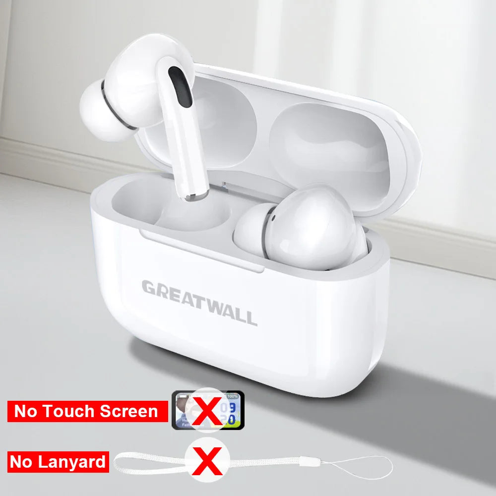 New Air Pro Wireless Bluetooth Earphones Headphones ANC Noise Reduction HiFi Sound Low Latency Earbuds HD Music Touch Headsets - Clear Quartz Market