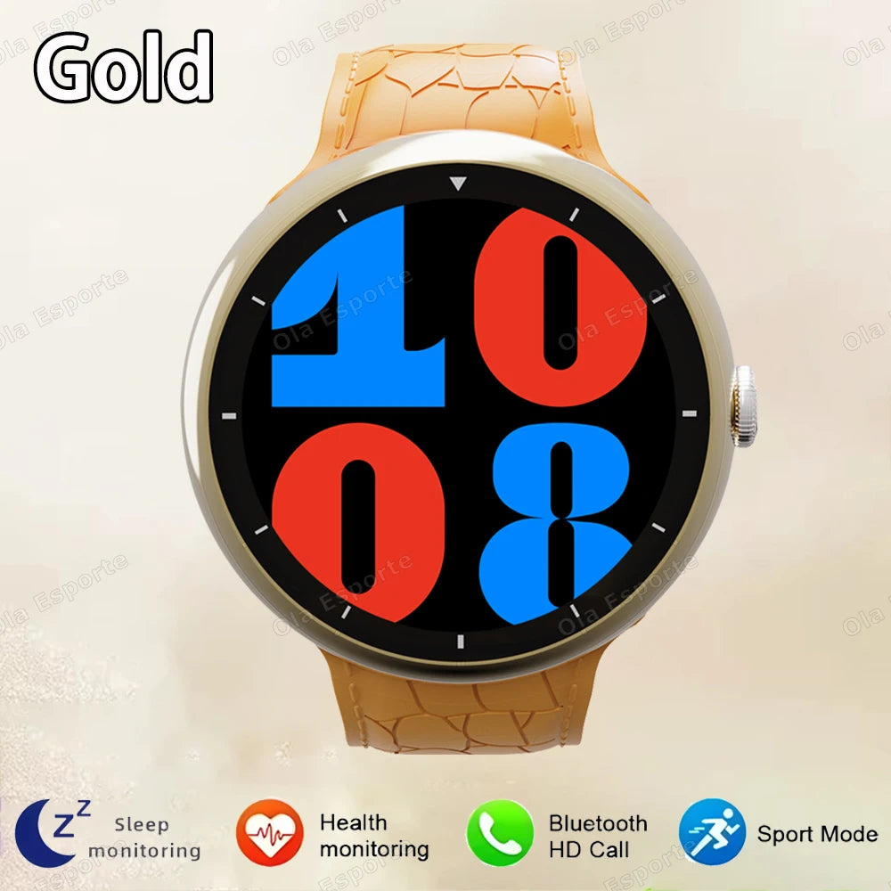 New Smart Watch Women AMOLED Screen Bluetooth Call NFC GPS Tracker Compass Sport Watches Fitness Clock Men Smartwatch Waterproof - Clear Quartz Market