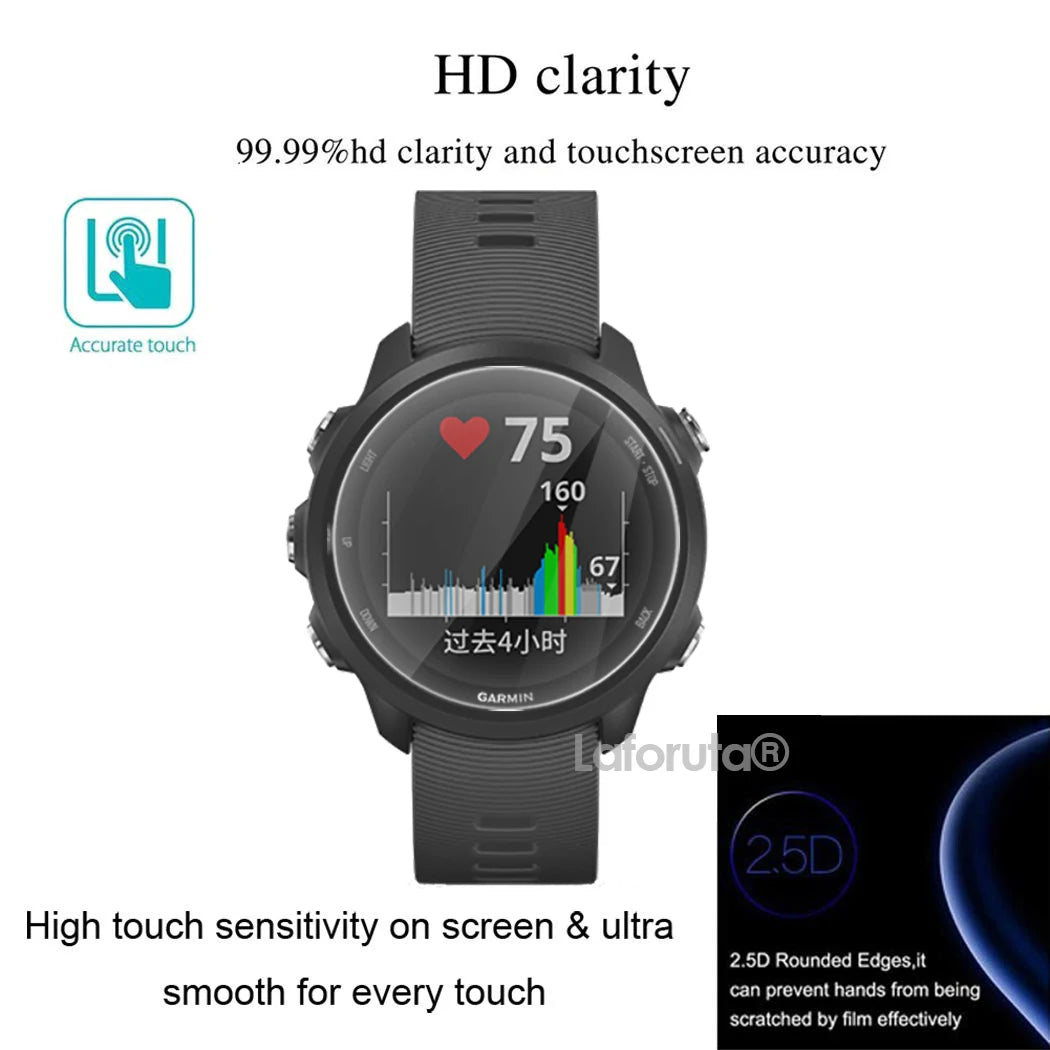 Tempered Glass For Garmin Forerunner 245 Screen Protector Forerunner 235 265 55 645 965 Approach S62 MARQ Golfer Protective Film