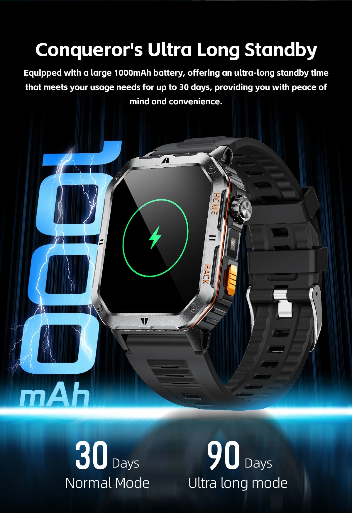 2025 New Military Outdoor 1000 mAh Battery Smart Watch Men GPS Sports Heart Rate IP68 Waterproof BT Calling Smartwatch Man xiaom