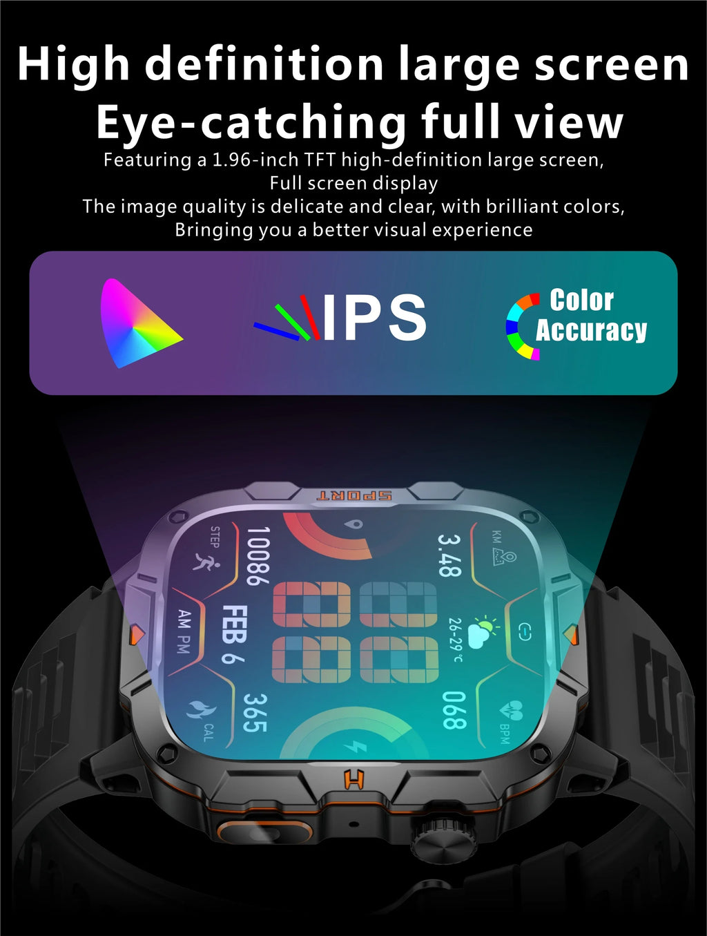 Xiaomi Military 2026 New Grade Smart Watch Men 1.96" AMOLED Screen 5ATM Waterproof Sports Fitness Tracker BT Call Smartwatch