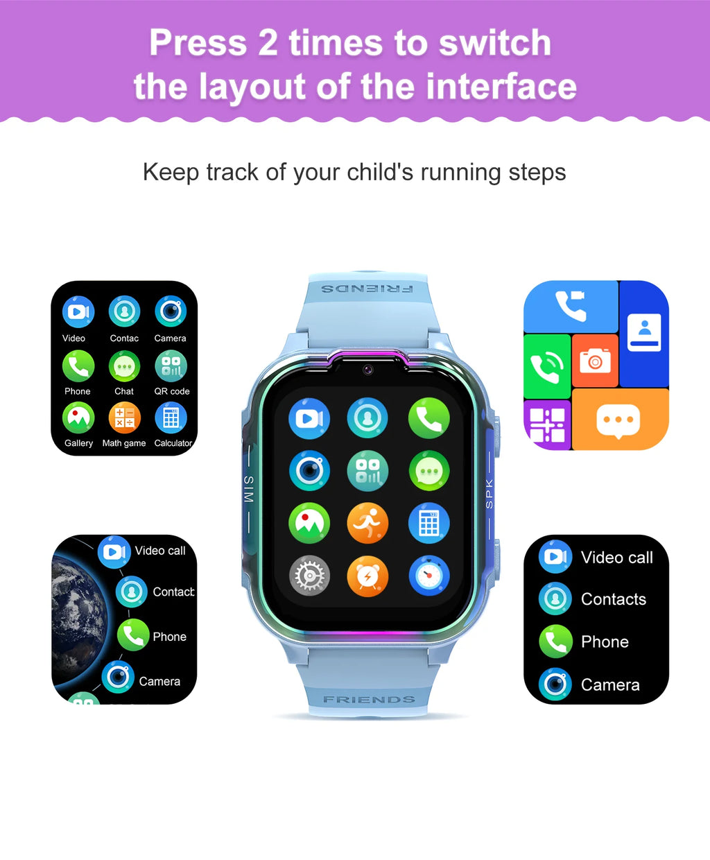 For Android Kids Smart Watch SOS GPS Location Video Call Sim Card For Children SmartWatch Camera Waterproof Watch For Boys Girls