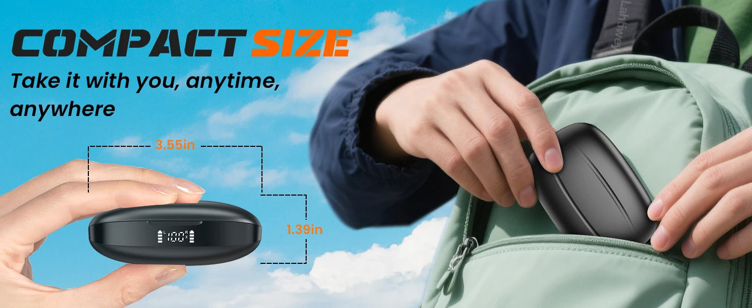 Sports Bluetooth 5.3 Headphones Wireless Earbuds Ear Buds with ENC Noise Canceling Mic LED Power Display IPX7 Waterproof Headset