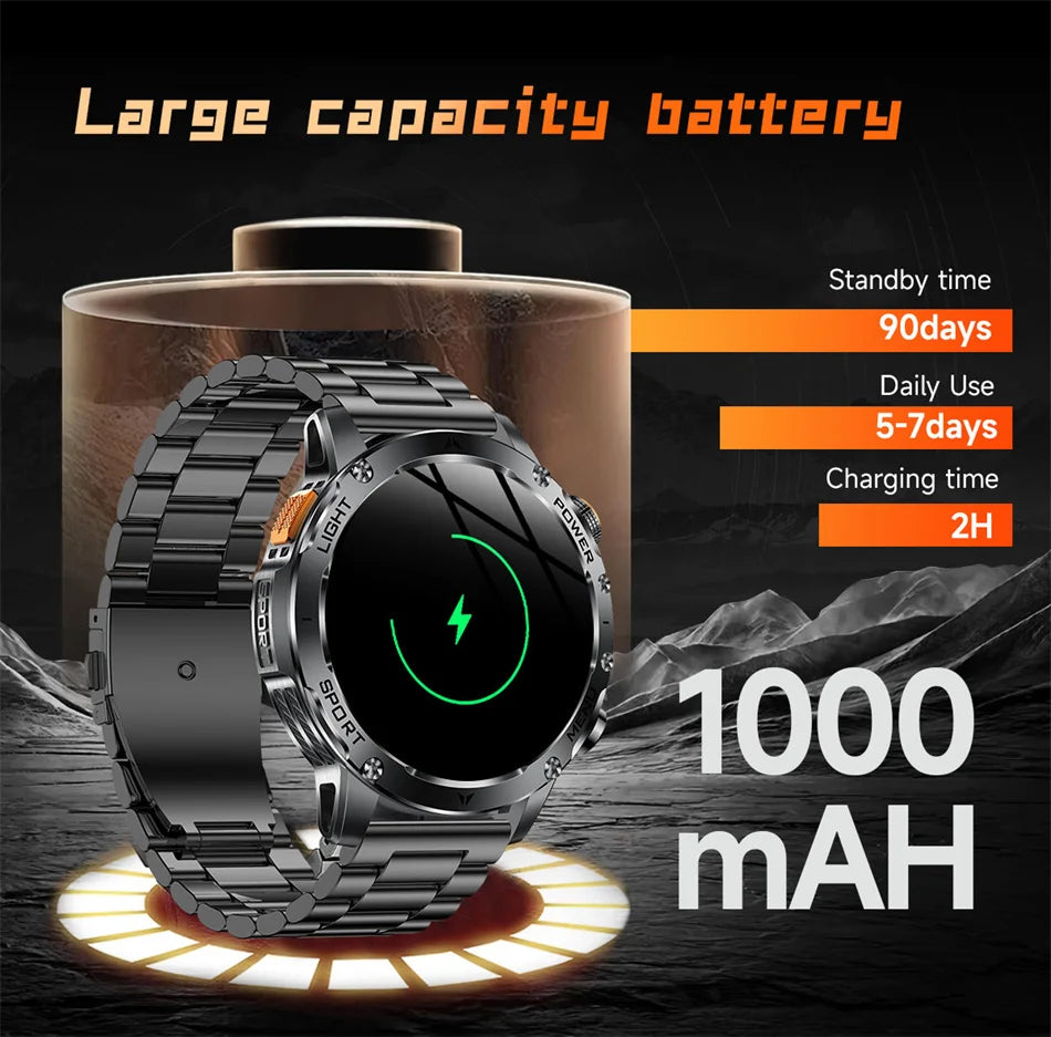 2025 New Military T-Rex3 Ultra 1000mAh Battery swim Smart watch tracker 5ATM Waterproof Heart Rate Sports tracker Smartwatch Men