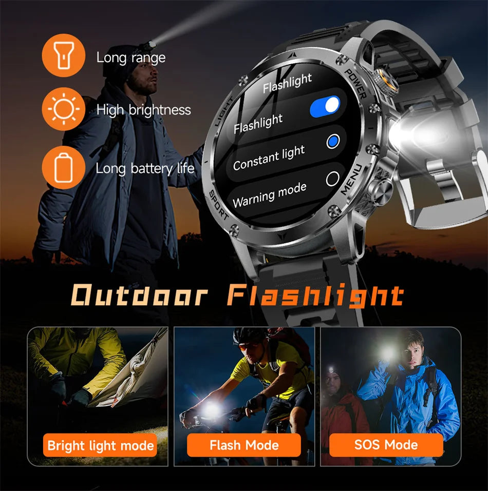 2025 New Military T-Rex3 Ultra 1000mAh Battery swim Smart watch tracker 5ATM Waterproof Heart Rate Sports tracker Smartwatch Men