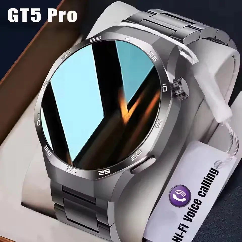 Gt5 Pro 2025 New Smart Watch Men's 1.52 HD Screen Bluetooth Talk Heart Rate Monitor Men Women NFC Outdoor Sports Smart Watch