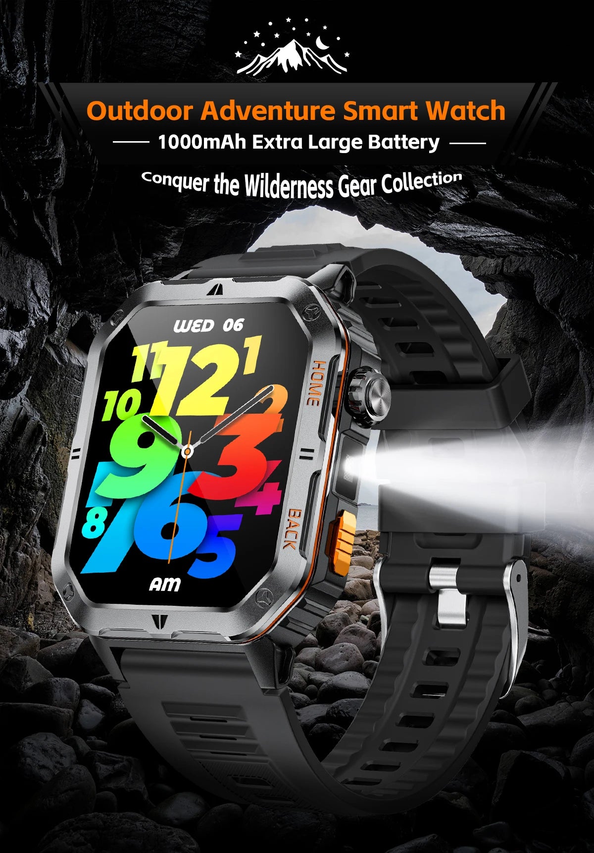 2025 New Military Outdoor 1000 mAh Battery Smart Watch Men GPS Sports Heart Rate IP68 Waterproof BT Calling Smartwatch Man xiaom