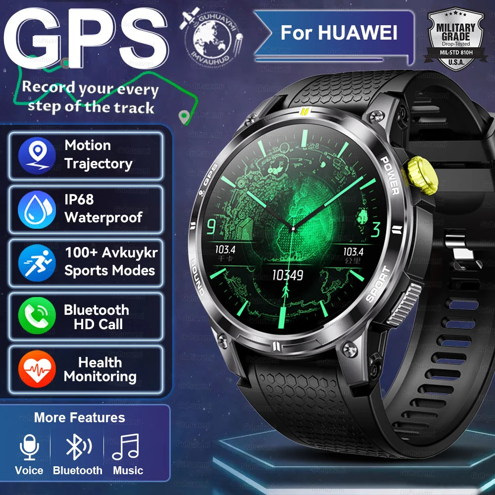 2025New GPS Bluetooth Call Smart Watch Men AMOLED HD Screen Heart Rate IP68 Waterproof Outdoor Sports Smartwatch For Android iOS