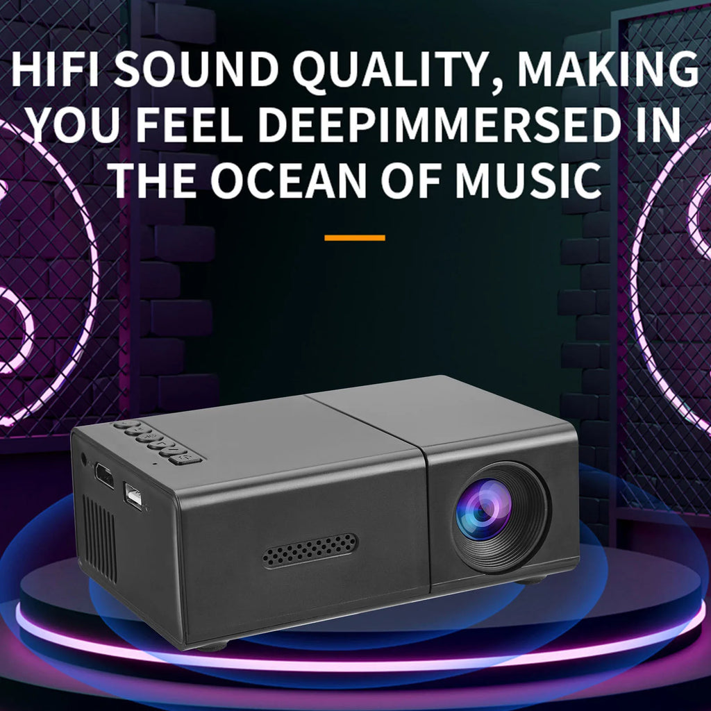 Manual Compact Projector 1080P Adjustable Auto Keystone Correction LED Movie Projector with Stereo Speaker Remote Control