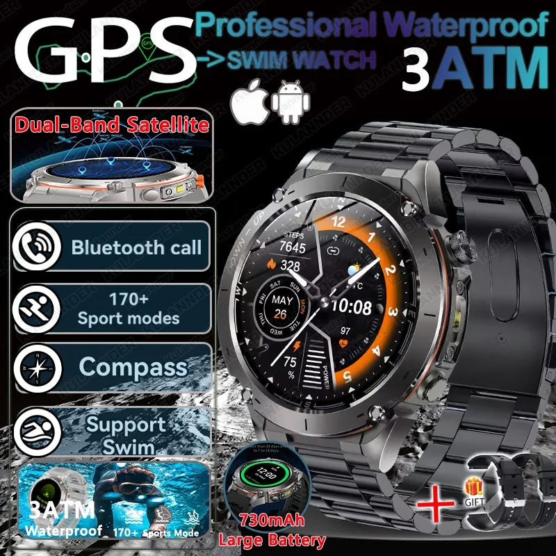 2025 For Huawei Stratos 4 GPS Smartwatch 1.43"AMOLED HD Screen Compass Barometric Altimeter Flashlight Voice Calling Smart Watch