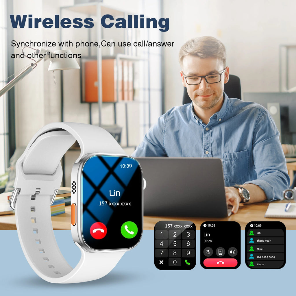 2.02 Inch HD Smartwatch, 1 Count Fashionable Smartwatch with BT Calling & Check Weather, Sports Tracking Smartwatch for Android - Clear Quartz Market