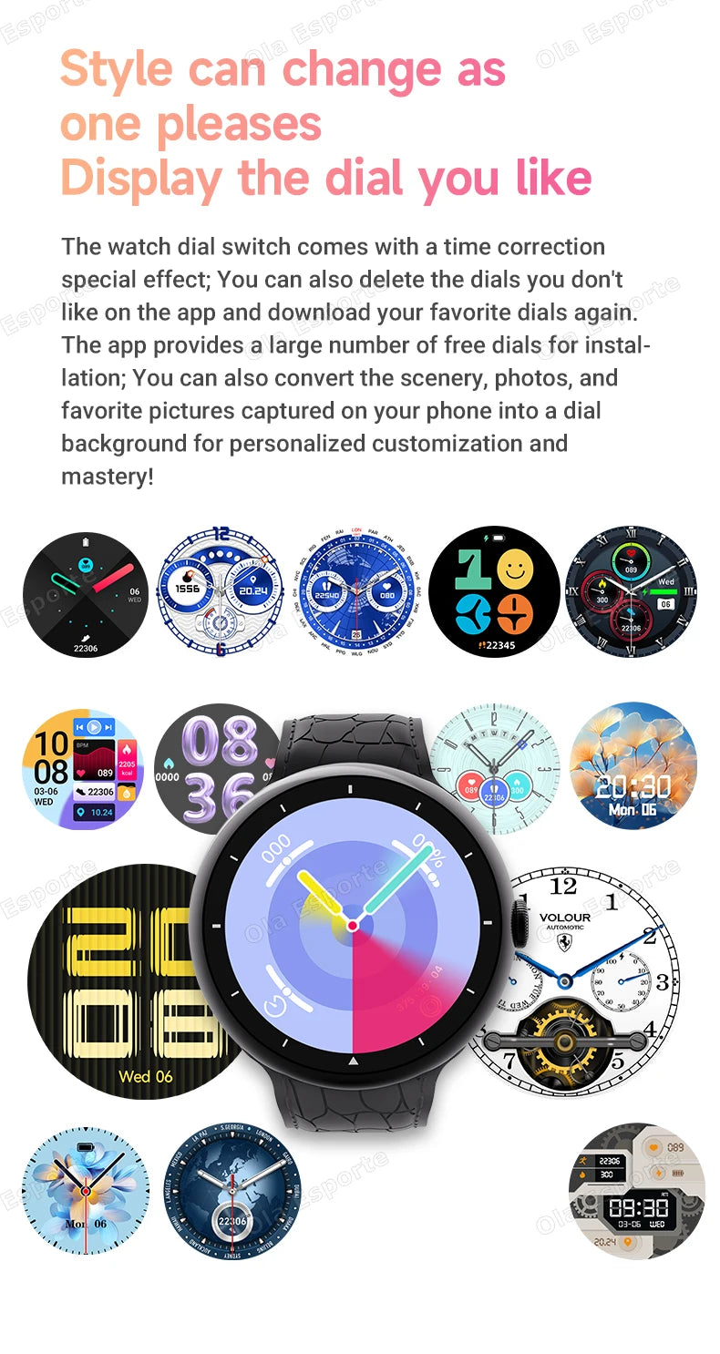 New Smart Watch Women AMOLED Screen Bluetooth Call NFC GPS Tracker Compass Sport Watches Fitness Clock Men Smartwatch Waterproof