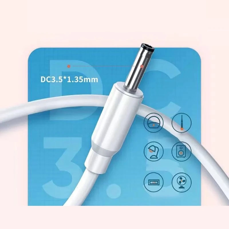 USB to DC 3.5mm 3.5x1.35mm Power Cable USB A to 3.5 Jack Connector 5V Power Supply Adapter for Fans USB HUB DC Charging Cable