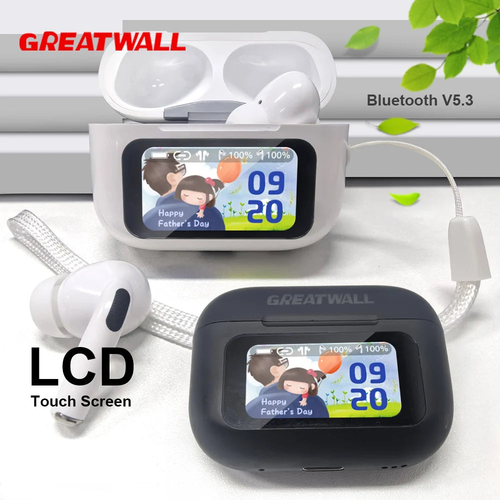 New Air Pro Wireless Bluetooth Earphones Headphones ANC Noise Reduction HiFi Sound Low Latency Earbuds HD Music Touch Headsets - Clear Quartz Market